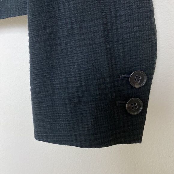 Theory Blazer Jacket Black on Black Plaid Sz 6 - Picture 5 of 9